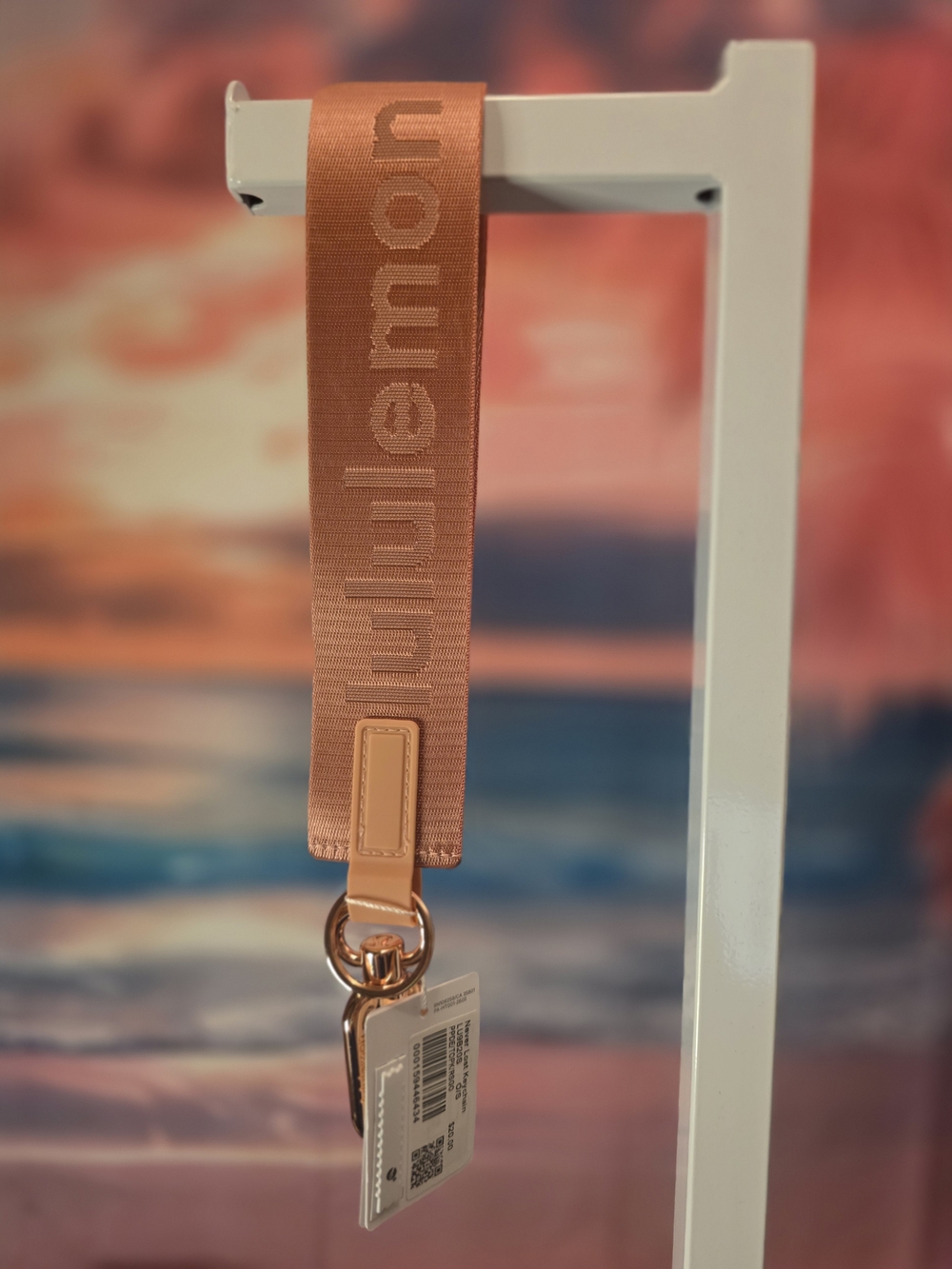 Lululemon NWT Never Lost Keychain- Color- Tea Rose/ Parfait/ Rose Gold Hardware